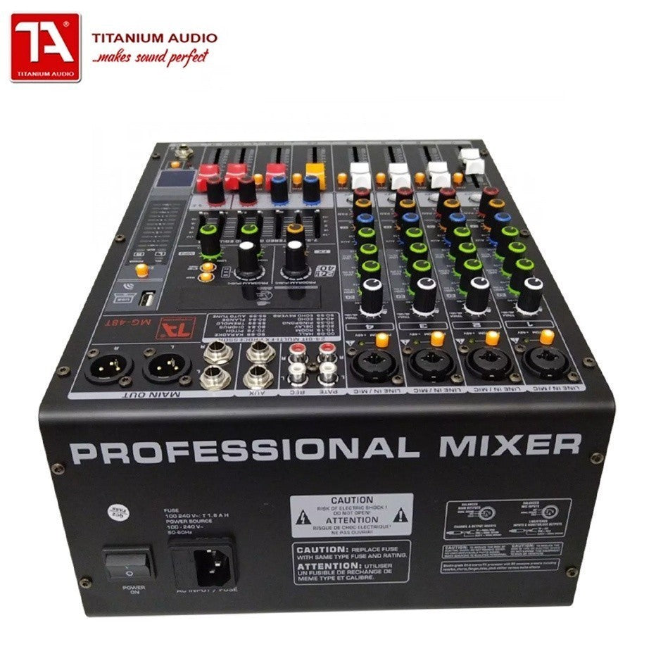 Titanium Audio MG-4BT 4 Channel Audio Mixer with 7-Band Equalizer 32DSP w/ USB AUX BT