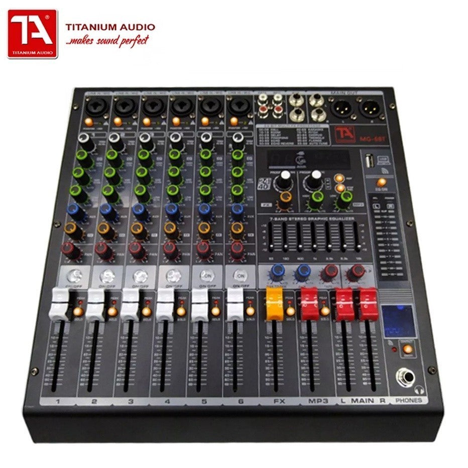 Titanium Audio MG 6BT 6 Channel Audio Mixer with 7-Band Equalizer 32-BIT DSP Effects