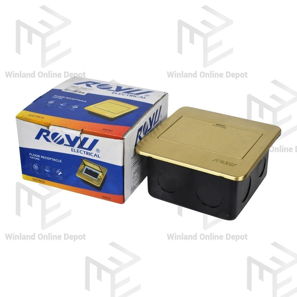 Royu Bronze Square Floor Receptacle Window Opening Bronze (Fixture Only) RWF60