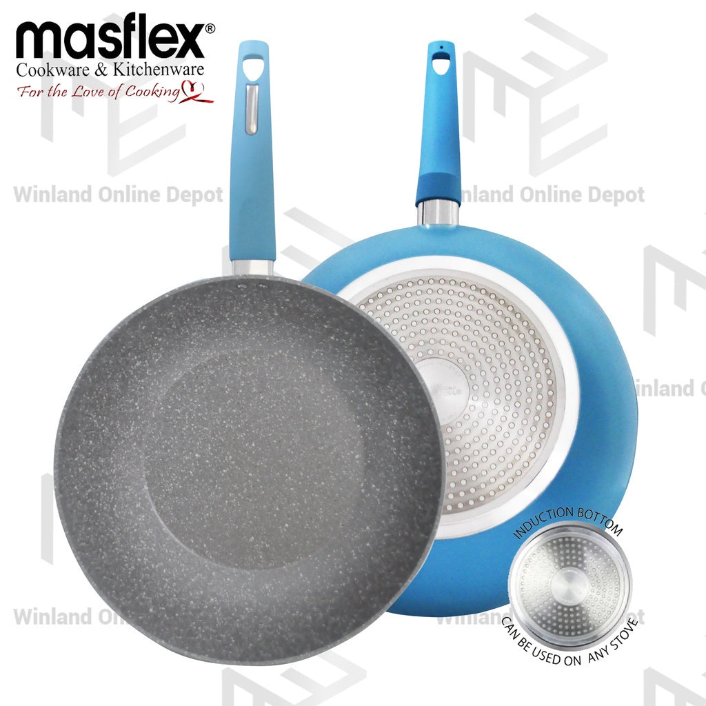 Masflex by Winland Spectrum Aluminum Non Stick Induction Wok Pan 32cm NK-C28/BLU