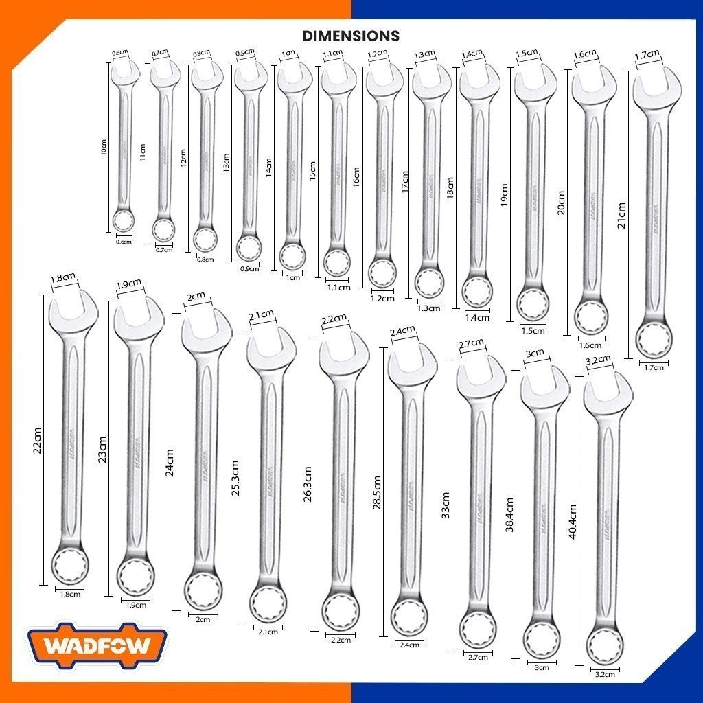 Wadfow Combination Spanner 6mm to 22mm