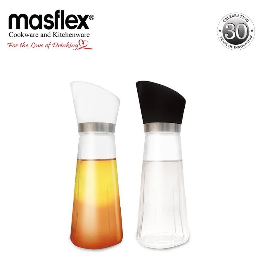 Masflex by Winland 250 ml Capacity 2 Piece Oil & Vinegar Glass Bottle Set QM-1002
