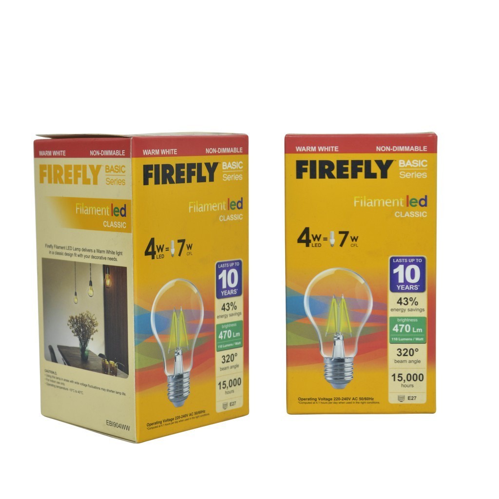 Firefly by Winland LED Filament Bulb Warm White 4W E27 220V EBI904WW