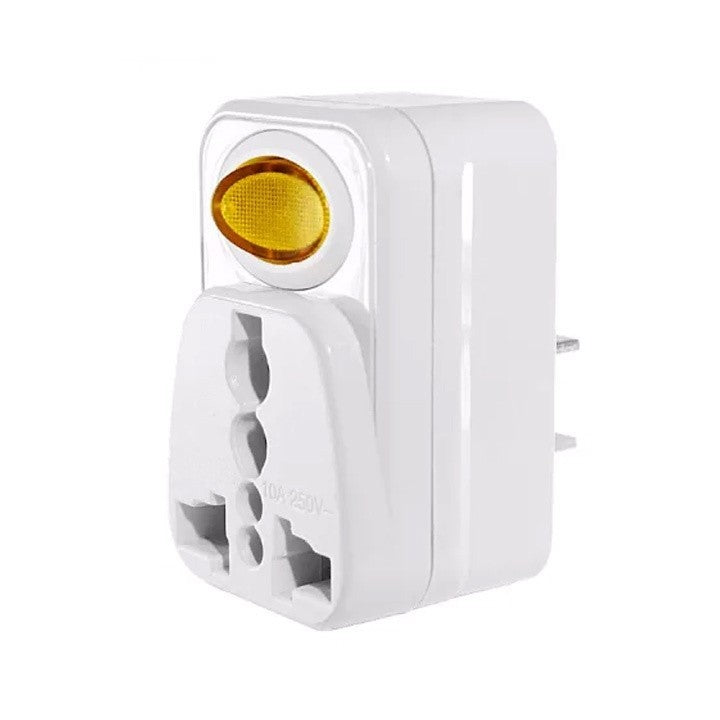 Royu 10A 250v Universal Adapter/Adaptor with Switch & 2-USB Port REDPL109