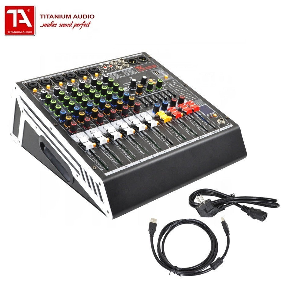 Titanium Audio Powered Mixer with DSP 600W RMS (USB,AUX,BT, +48V, 7-Band EQ CURVE 60P