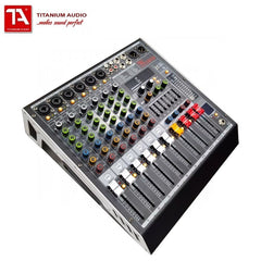 Titanium Audio Powered Mixer with DSP 600W RMS (USB,AUX,BT, +48V, 7-Band EQ CURVE 60P