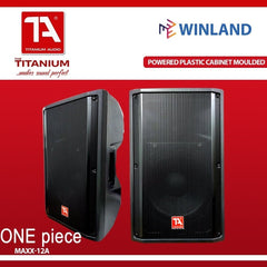 Titanium Audio 1pc 12 Inch 2-way Active Powered Plastic Cabinet Moulded 700Watts