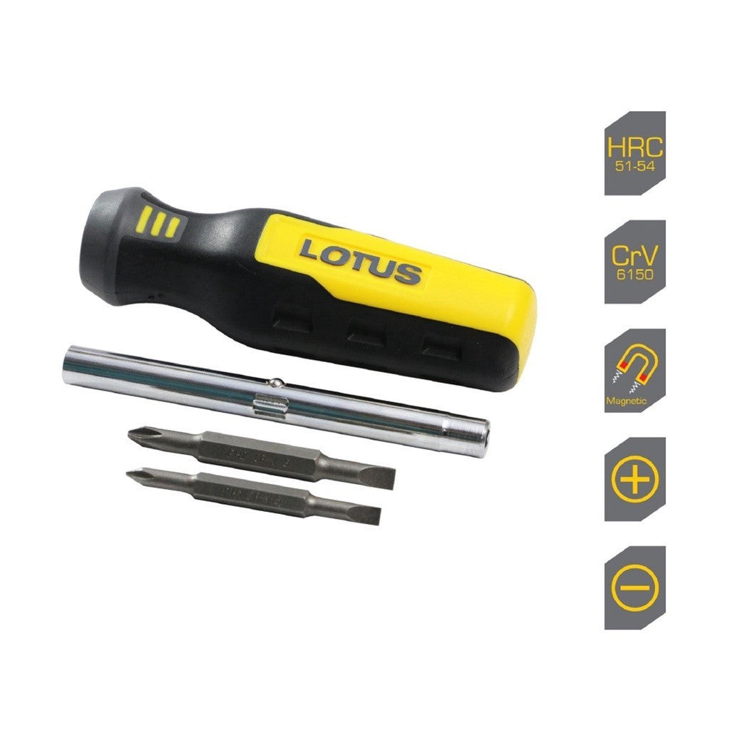 Lotus by Winland 6 Way Interchangeable Screw driver Set Screwdriver Pro LTHTSS600W