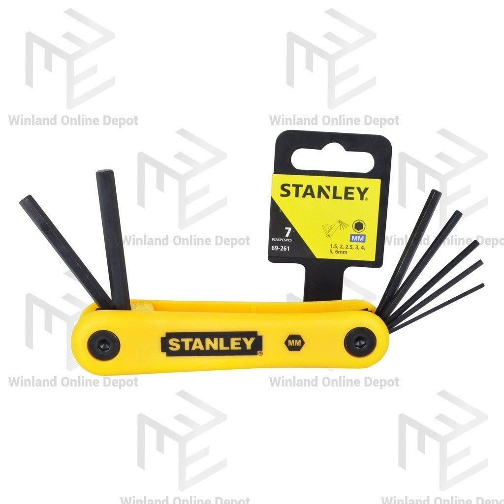 Stanley 7pcs Portable Pocket Hex Key | F/UPS Hex Key Set 1.5-6mm 69-261