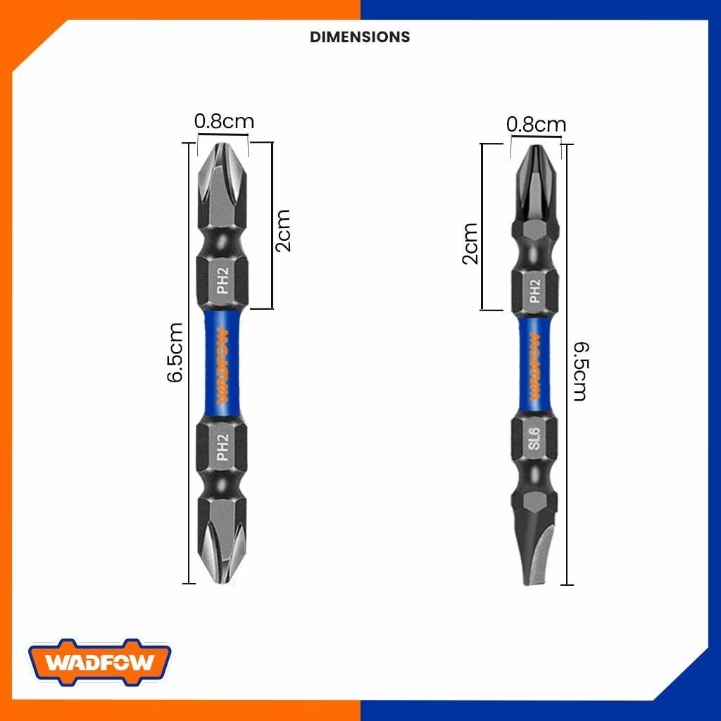 Wadfow 2Pcs 65mm Impact Screwdriver Bit