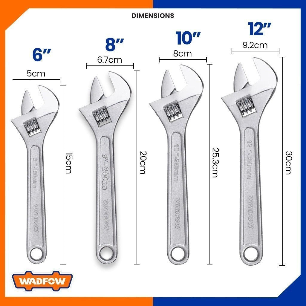 Wadfow Adjustable Wrench 8"-12"/200-300mm