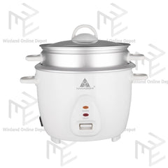 Hanabishi Rice Cooker 1.5L serves 4-5 cups Glass Cover w/ Steamer HHRC15WHT