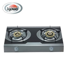 Kyowa Double Burner Stainless Steel Gas Stove with Cast Iron Burners KW-3570