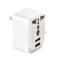 Royu by Winland Universal Adapter Adaptor with 2 USB Ports Adapter Socket Adapter Plug REDPL125