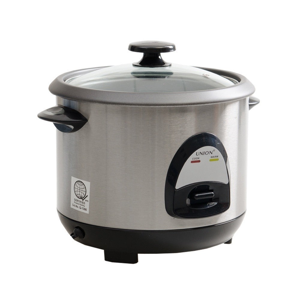 Union 1.8Liters Tempered Glass Stainless Rice Cooker serves 8-10cups w/o Steamer UGRC-235