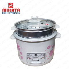 Mikata 1.5 Liter / 8 Cup  Rice Cooker w/ Steamer Aluminum Pot Glass Cover MIK-MKRC-1502G