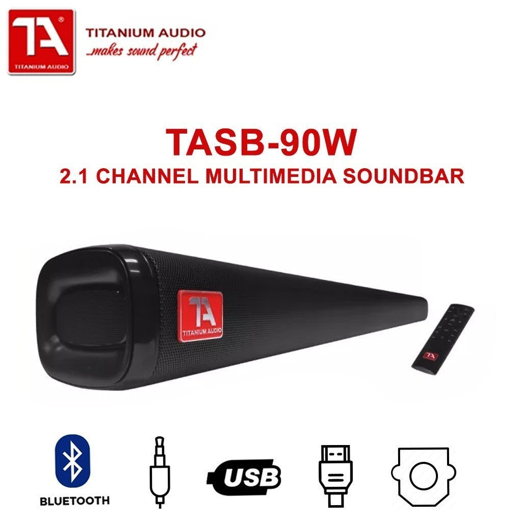 Titanium Audio TASB-90W 2.1 Channel Multimedia Soundbar w/ Bluetooth/USB/Optical/HDMI 90W