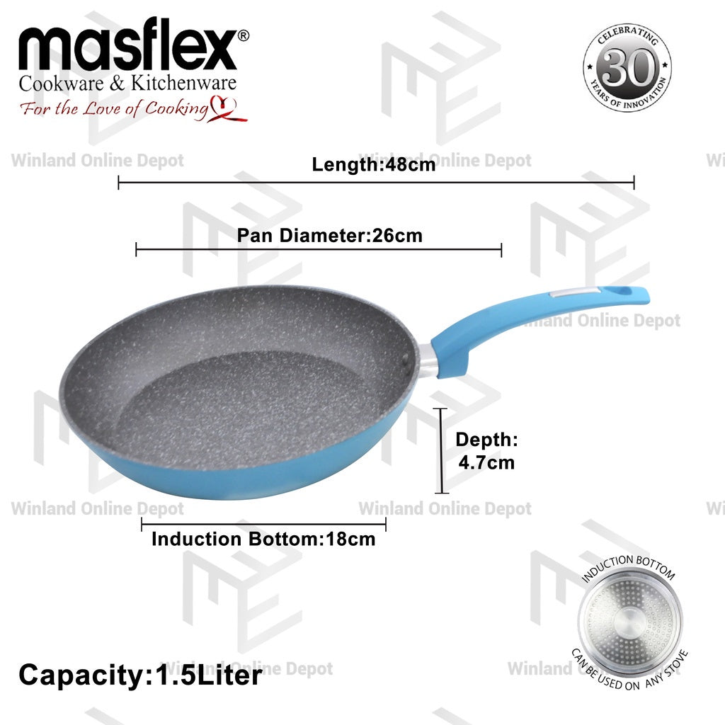 Masflex by Winland Spectrum Aluminum Non Stick Induction Fry Pan 26cm Frying Pan NK-C22/BLU