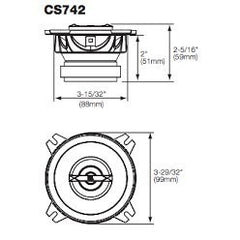 Jbl 2-way Car Audio Speaker CS742 4 inches 90W Peak x 2 *WINLAND*