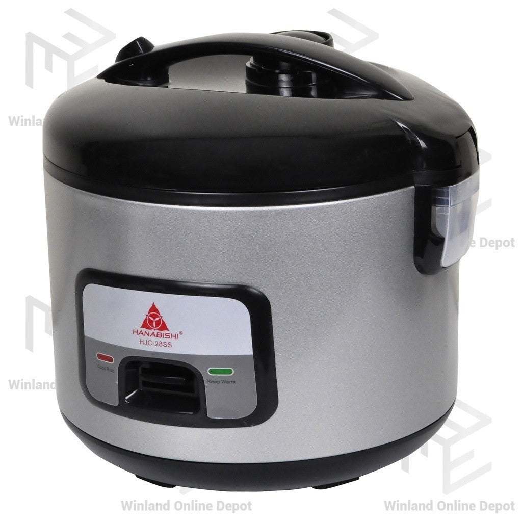Hanabishi by Winland Jar Type Rice Cooker 2.8L serves 15 cups with steamer Silver Series HJC28SS
