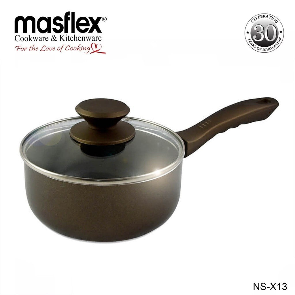 Masflex by Winland 7PCS Aluminum Non-Stick Master Class Induction Cookware Set w/ Glass Lid NS-X13