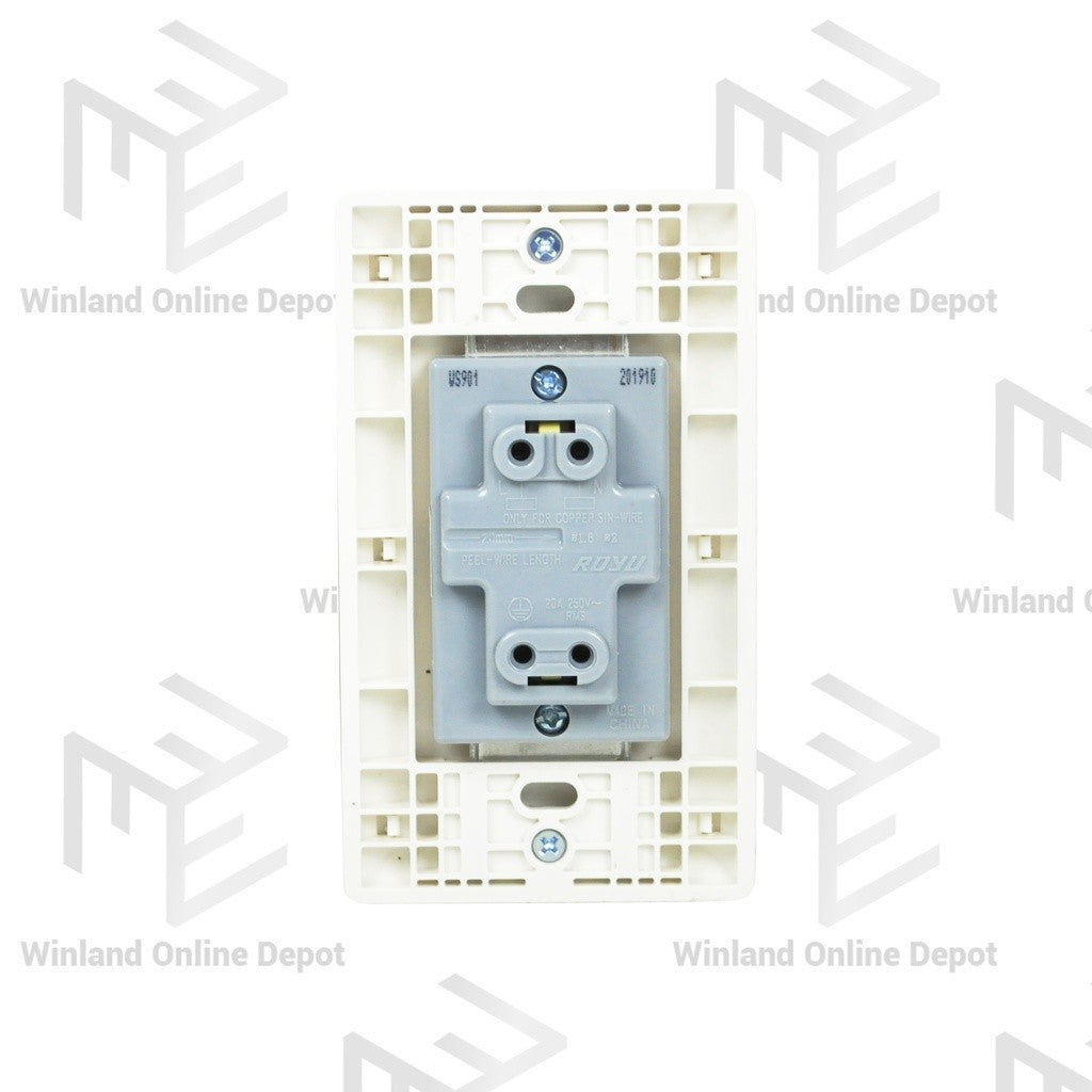 Royu by Winland Super Wide Series 1-Gang Aircon Outlet Electrical Wiring Devices (20A / 250V~) WS901