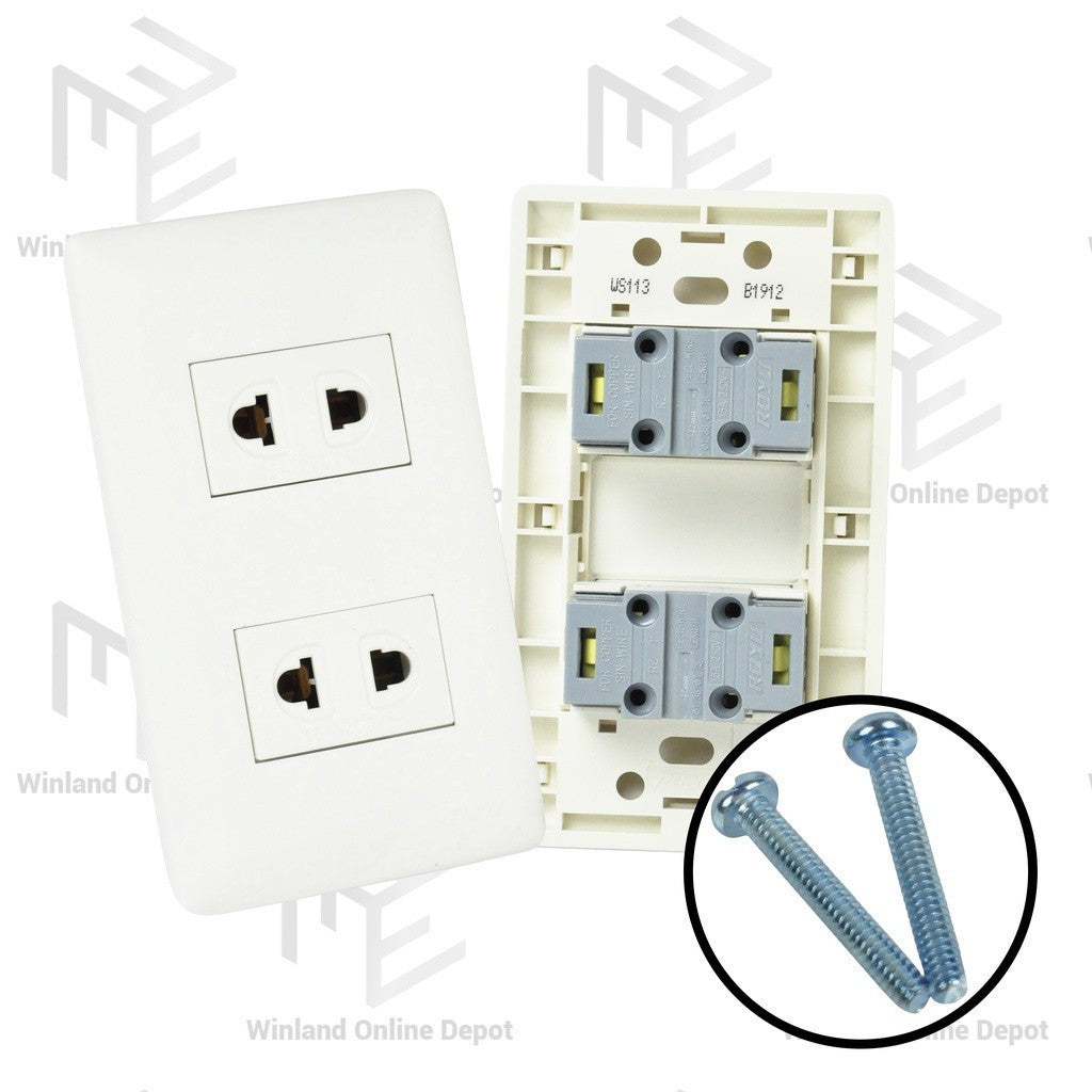 Royu Super Wide Series 2-Gang Universal Outlet Set (15A / 250V~) WS113