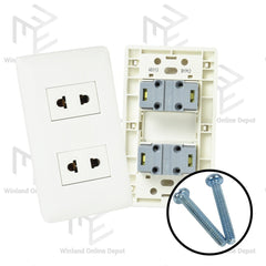 Royu Super Wide Series 2-Gang Universal Outlet Set (15A / 250V~) WS113