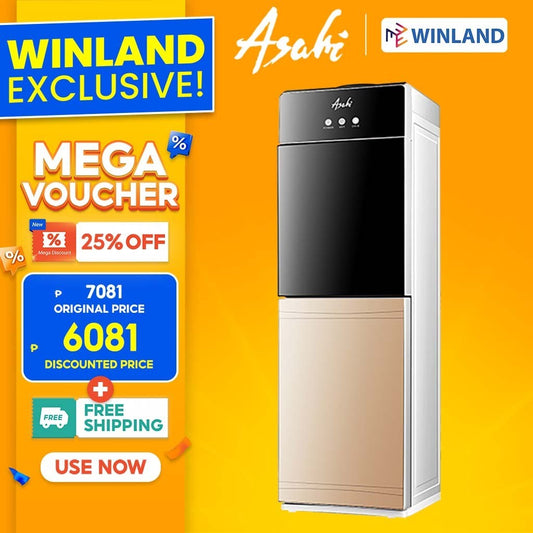 Asahi by Winland Hot and Cold Water Dispenser With storage cabinet WD-104(BW)