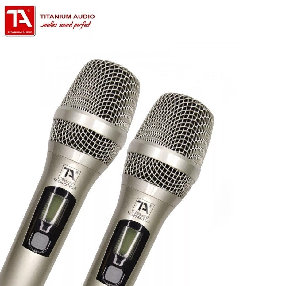 Titanium Audio Dual Channel Wireless Microphone UHF Mic with Hard Case TA-80U