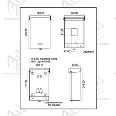 Royu by Winland Electrical Circuit Breaker Enclosure Nema 3R - Bolt On Panel Board RES03B2N00