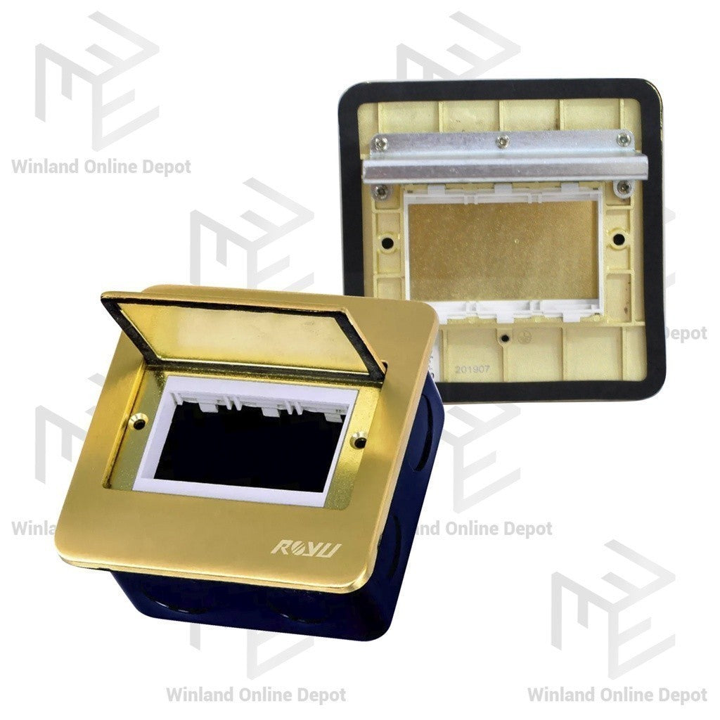 Royu Bronze Square Floor Receptacle Window Opening Bronze (Fixture Only) RWF60