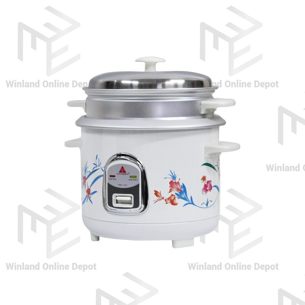 Hanabishi Rice Cooker 1.4L serves 7 cups Glass Cover with Steamer HHRC14FS