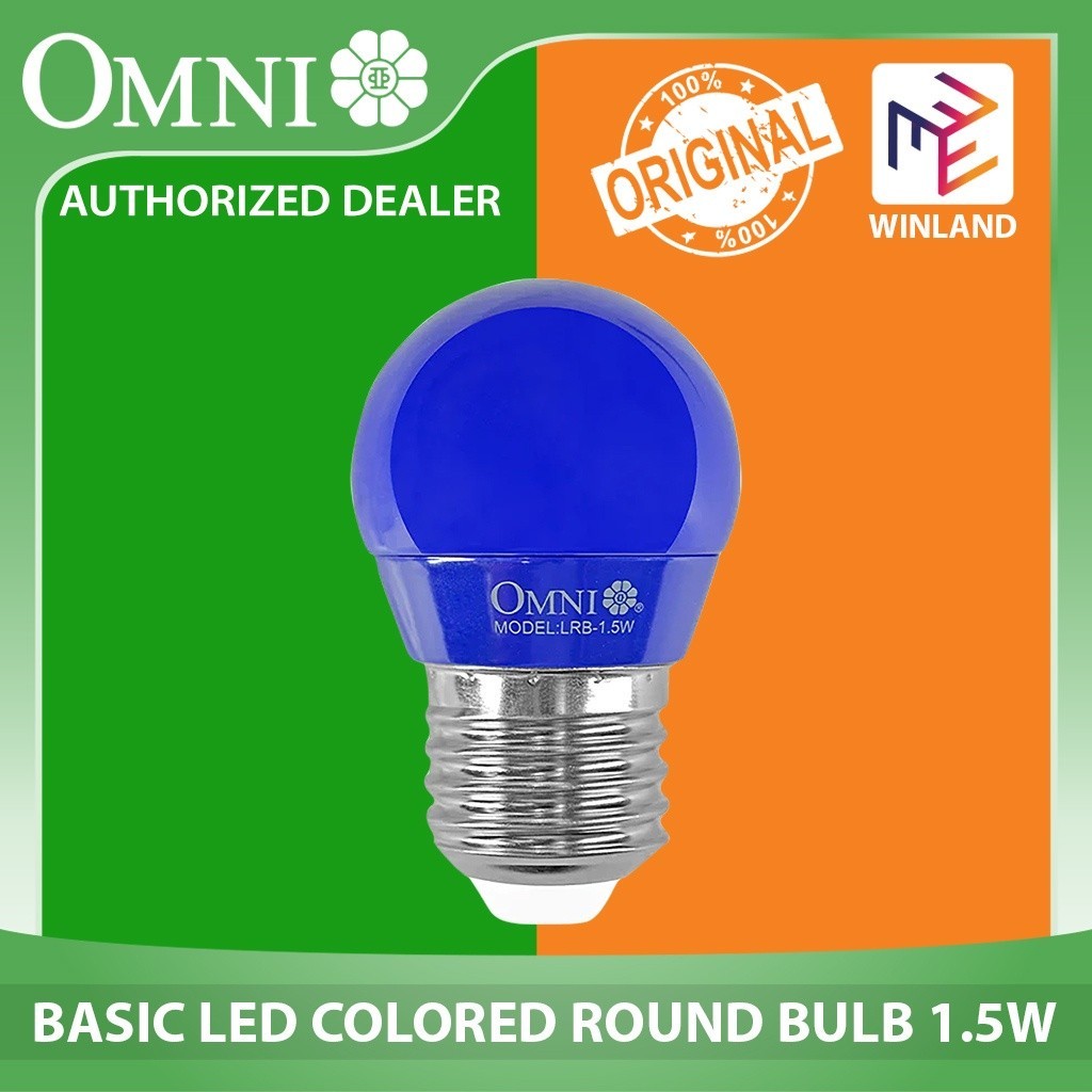 Omni by Winland Basic LED Colored Round Bulb 1.5 Watts E27 Lamp Base SOLD PER COLOR