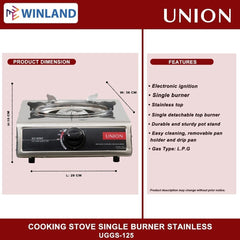 Union Cooking Stove Single Burner Stainless Gas Stove UGGS-125