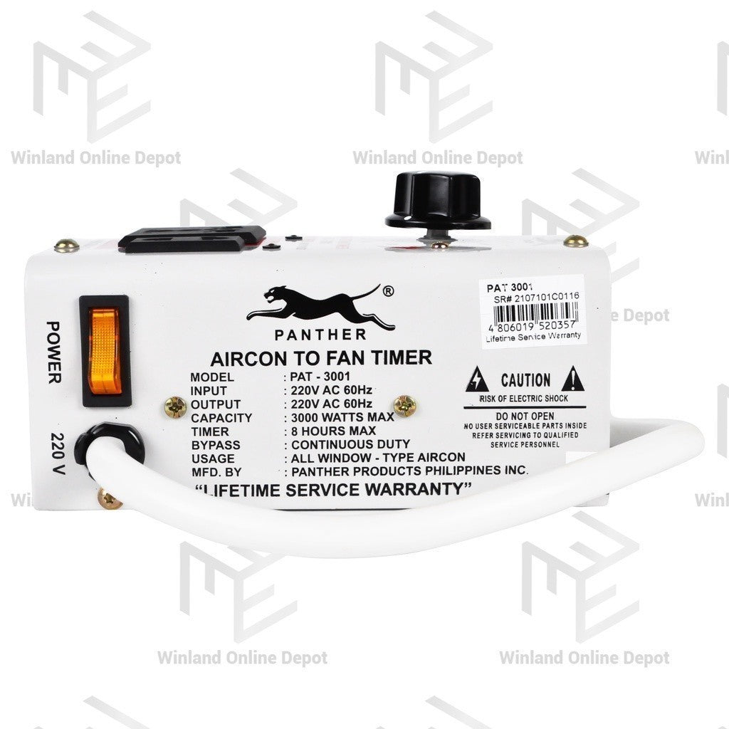 Panther by Winland Aircon to Fan Timer Energy Saver by Pass Continuous Duty PAT 3001