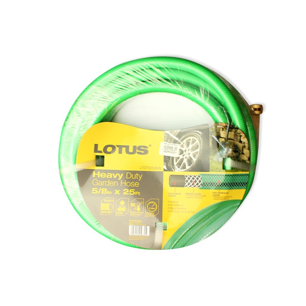 Lotus Solid brass couplings Garden Hose (Heavy Duty) 5/8" x 25ft LTGT525GHX