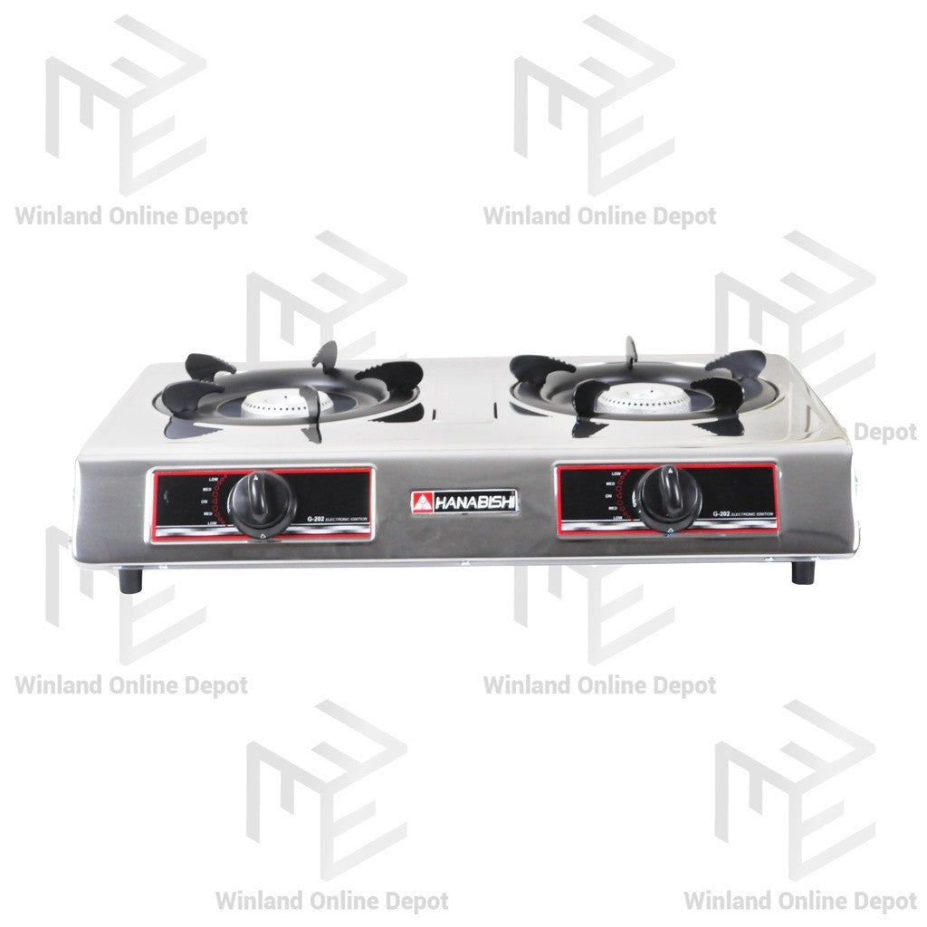 Hanabishi by Winland Stainless Steel Body Double Burner Single Jet System Gas Stove G202