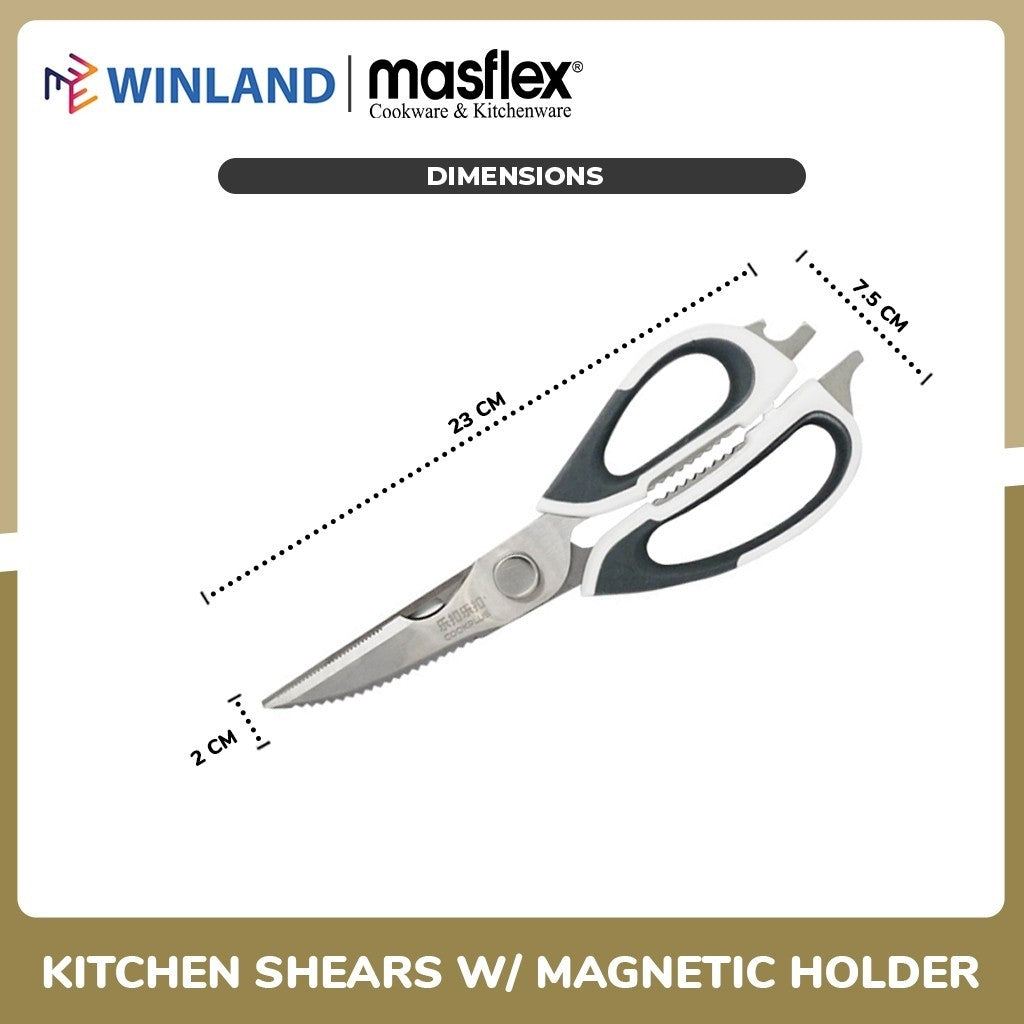 Masflex by Winland Heavy Duty Kitchen Shears with Magnetic Holder CL-1131