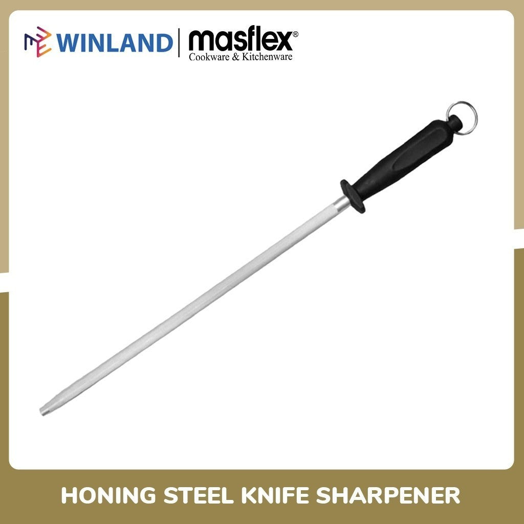 Kitchenpro by Masflex 10" Hard Steel Alloy Honing Steel Knife Sharpener KP-10
