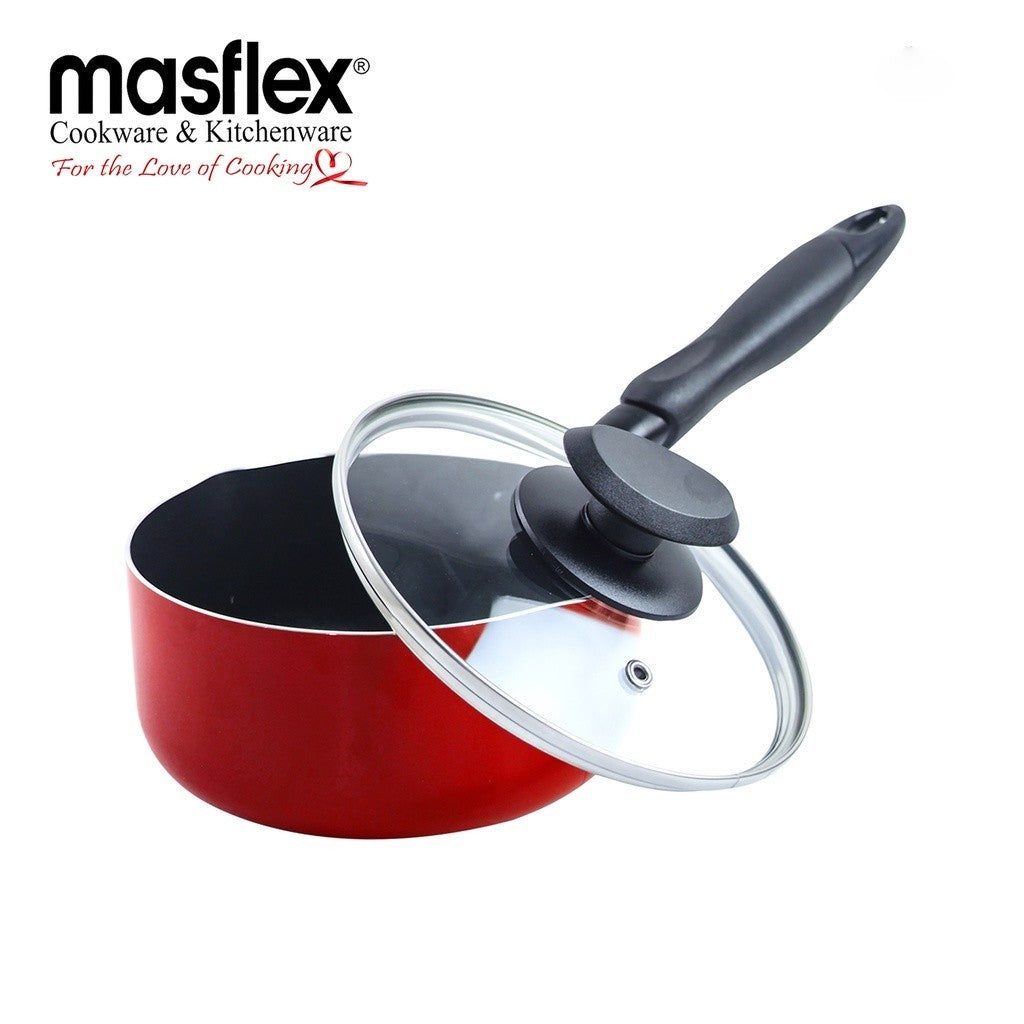 Masflex by Winland Non Stick Sauce Pan with Glass Lid 16cm NS-CX-810