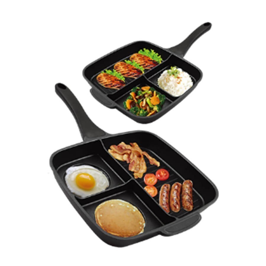 Masflex by Winland 3 in 1 Square Non Stick Induction Grill Pan in Die Cast Aluminum NF-2523