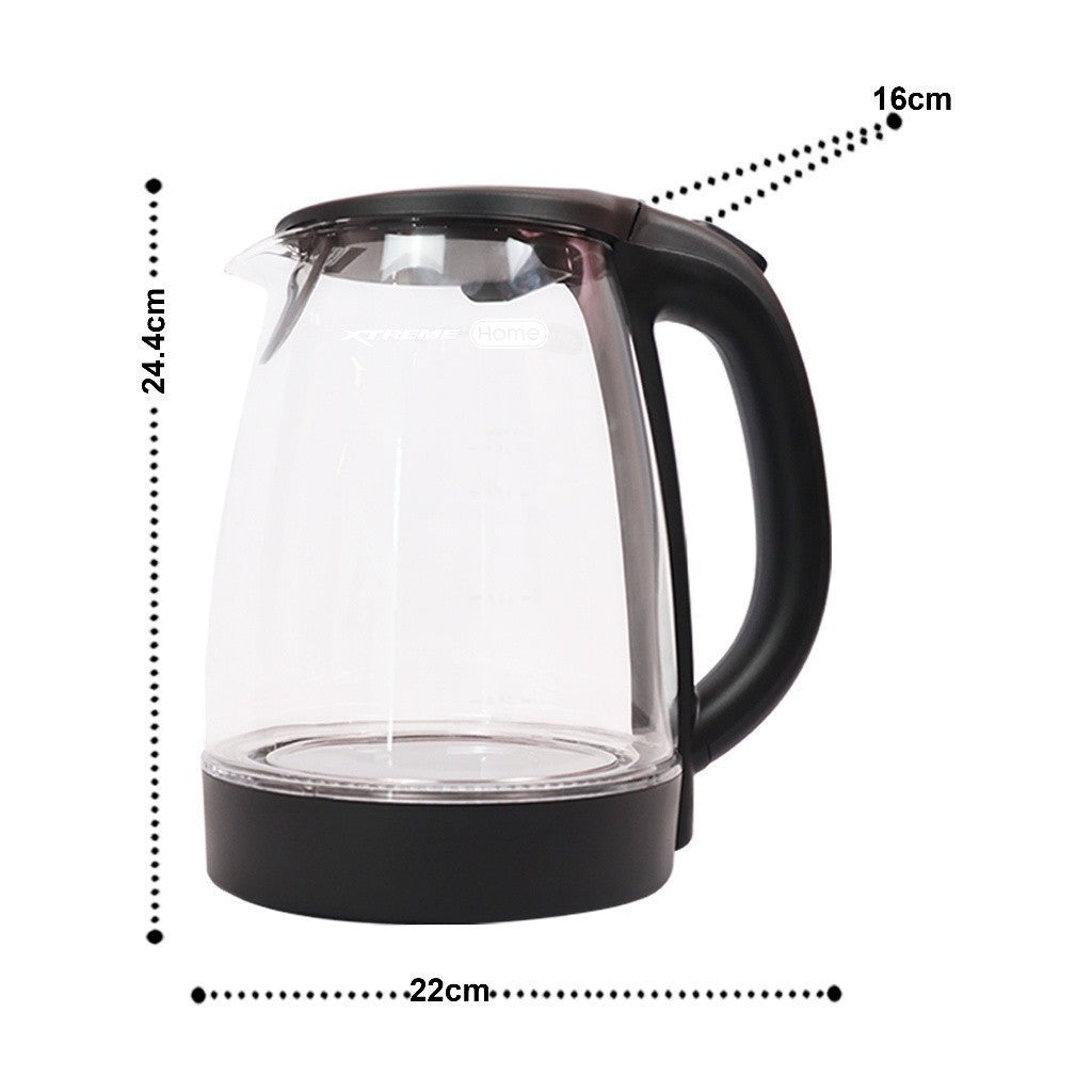 Xtreme 1.7L Glass Electric Kettle | Water Heater XH-KTGL17