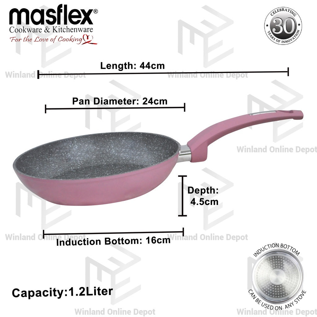 Masflex by Winland Spectrum Aluminum Non Stick Induction Fry Pan 24cm Frying Pan NK-C21/PNK