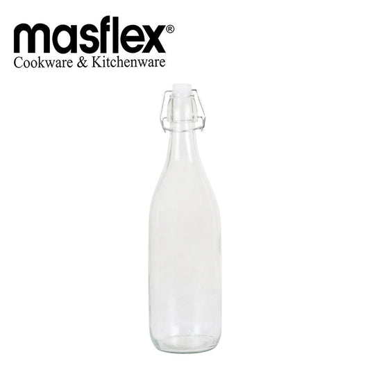 Masflex by Winland Glass Bottle w/Hermetic Lid 1000ml Swing top Beverage Juice Glass Bottles QM-1801