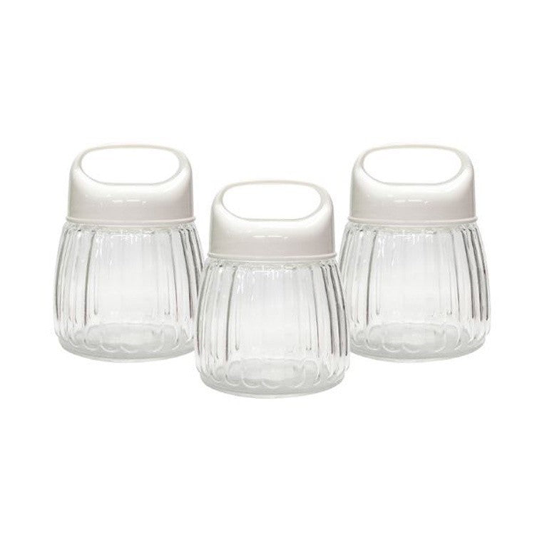 Masflex by Winland 3 Piece 400ml Glass Jars with Plastic Lid QM-1003