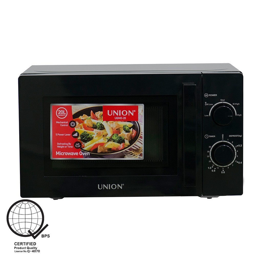 Union 20 Liters Manual Control Microwave Oven Defrost Function & 5 Power Levels UGMO-20