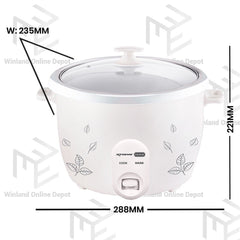 Xtreme HOME 1.0L/5Cups Rice Cooker Galvanized Body Glass Lid w/out Steamer RC-55 CUP5