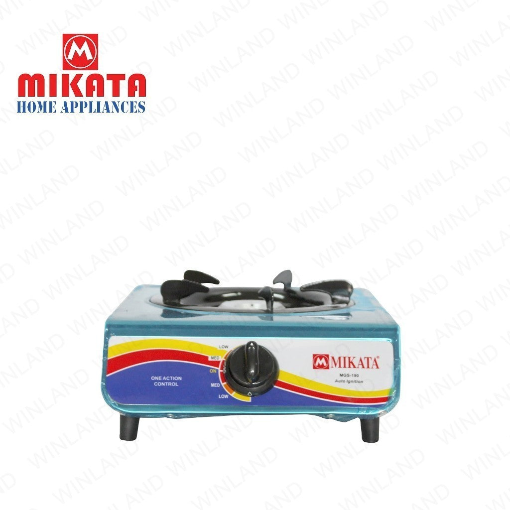 Mikata Single Burner Black Steel Trivet and Pan Gas Stove MIK-MGS-190