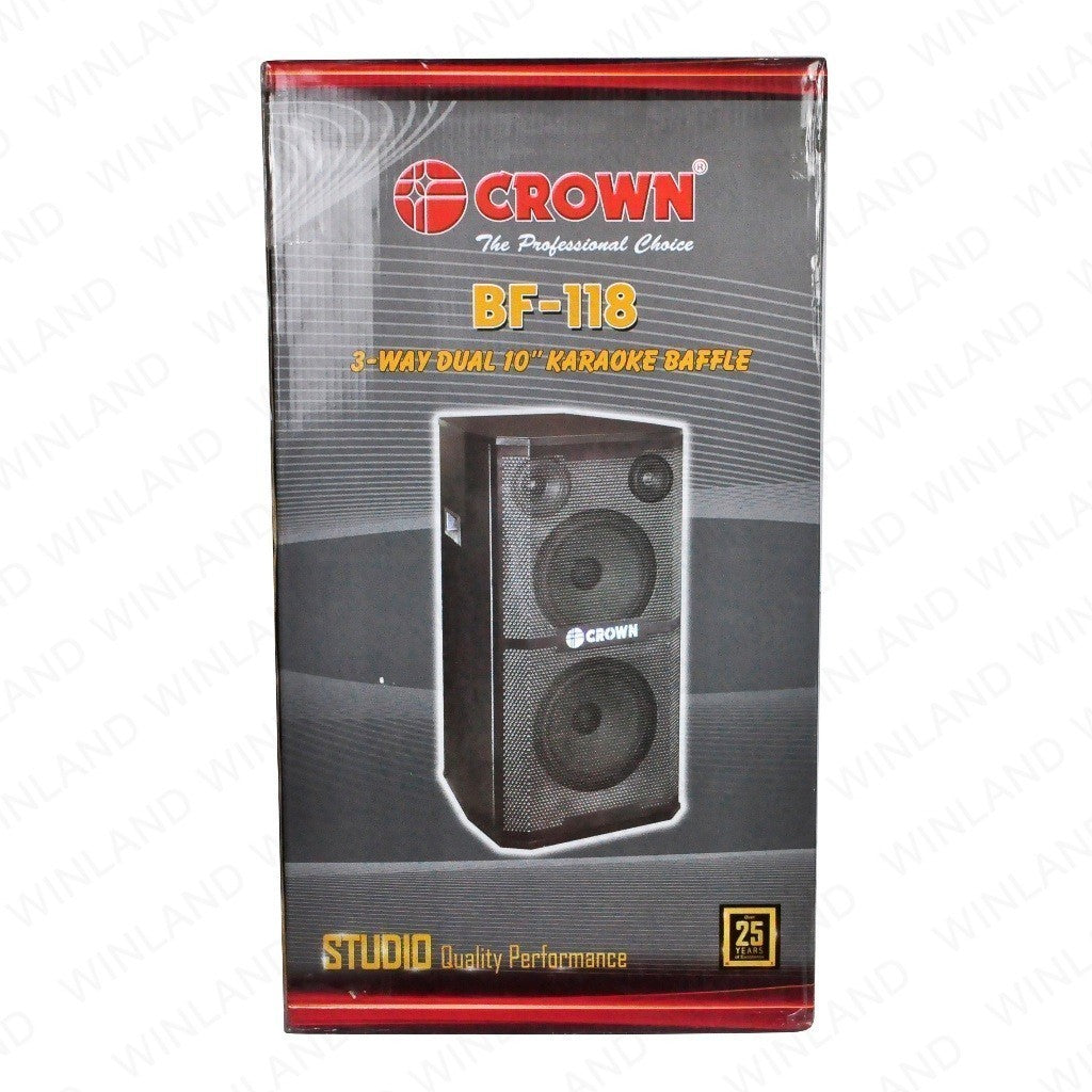 Crown 2pcs 3-Way Dual 10 Inches Karaoke Baffle Speaker 8 Ohms BF-118